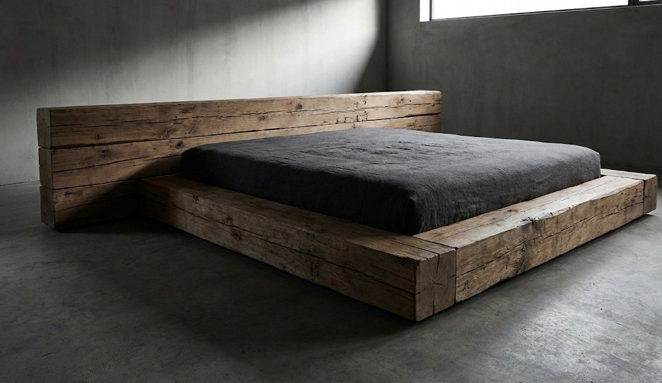 Monolithic Oak Bed