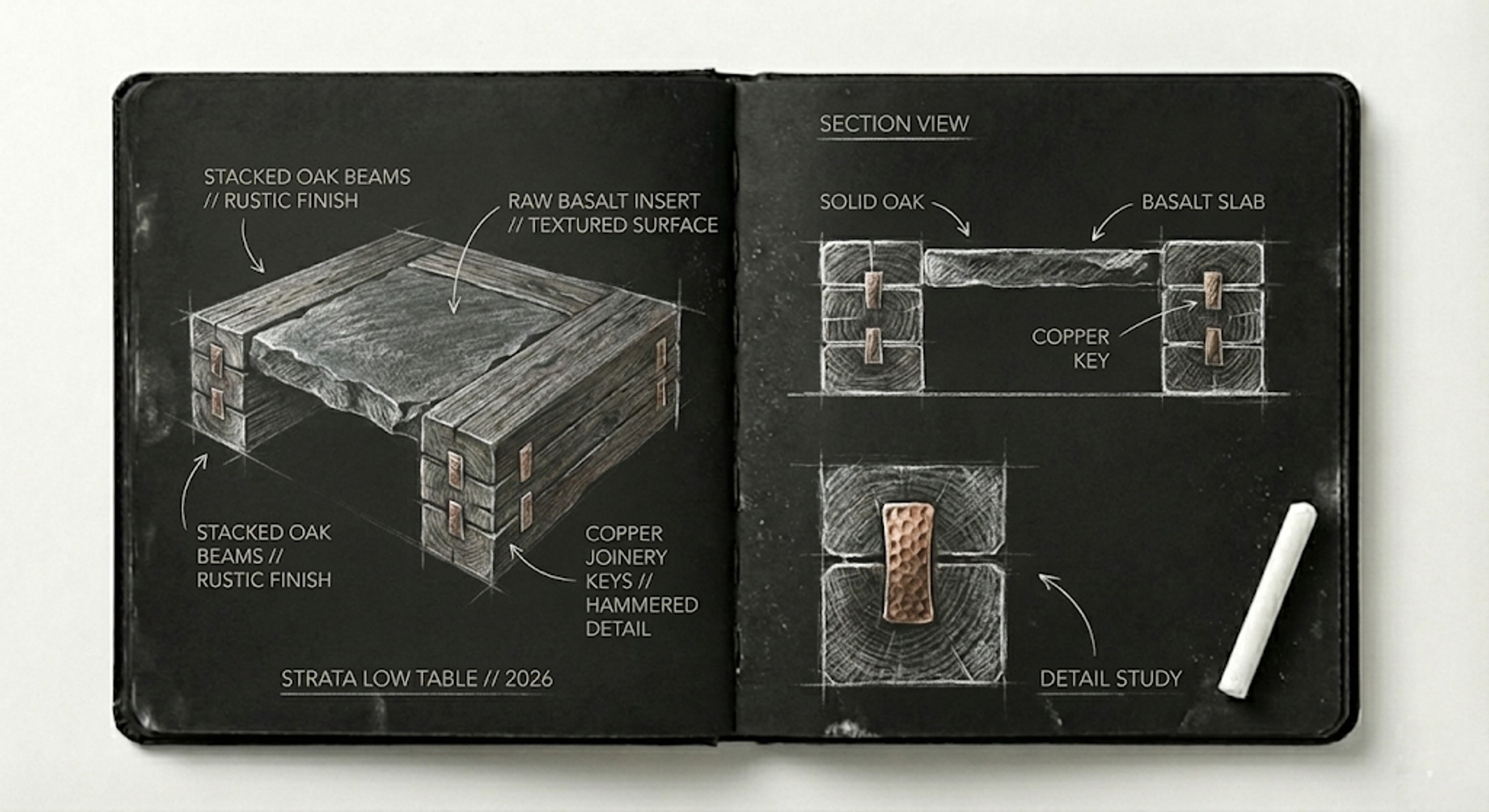 Strata Low Table Sketch