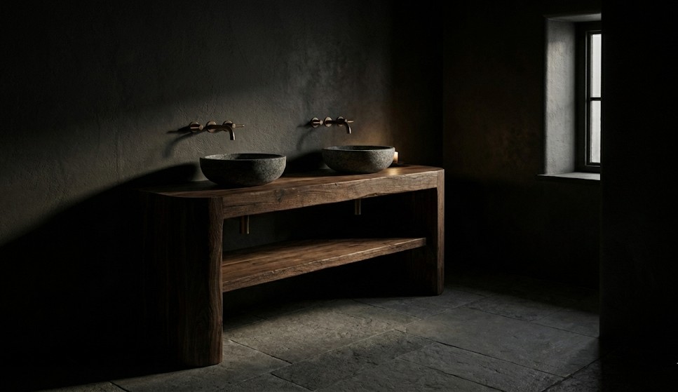 Walnut Waterfall Vanity